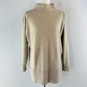 Nordstrom Signature Cozy Tan Cashmere Women's Funnel Neck Sweater